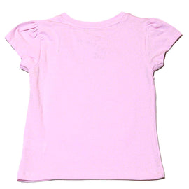 Pink S S Flowers Sequins Work T Shirt Nawao.com