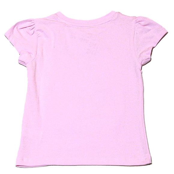 Pink S S Flowers Sequins Work T Shirt Nawao.com