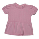 Pink Schiffli Lace Yolke Peplum Top Pale Pink Nawao.com