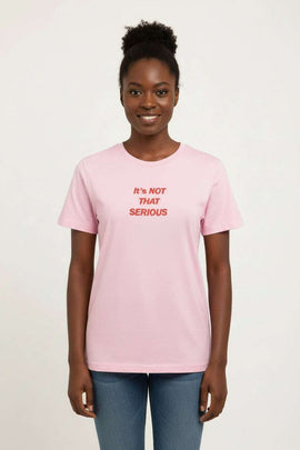 Pink Serious Printed T Shirt Nawao.com