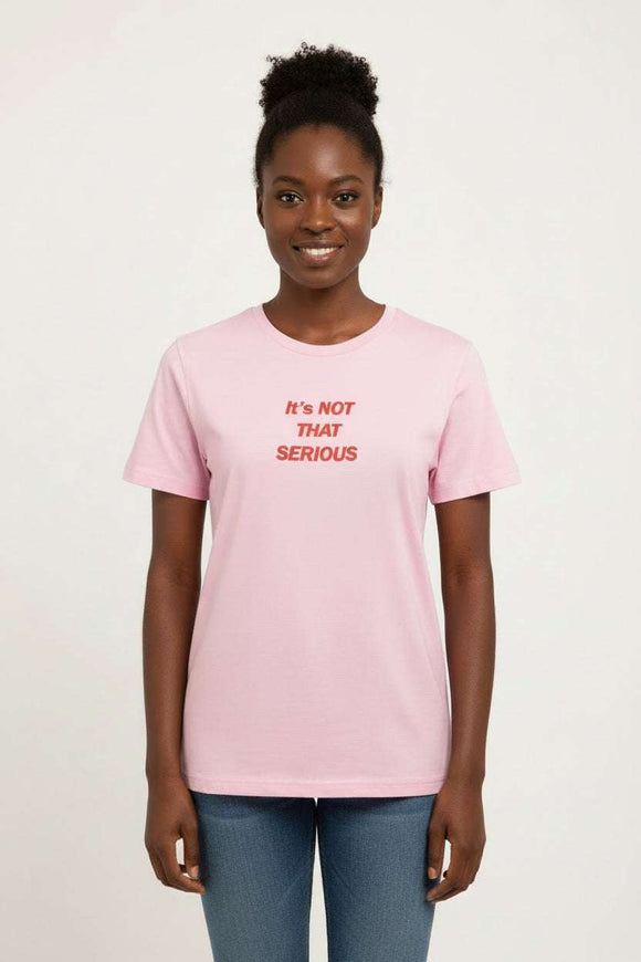 Pink Serious Printed T Shirt Nawao.com