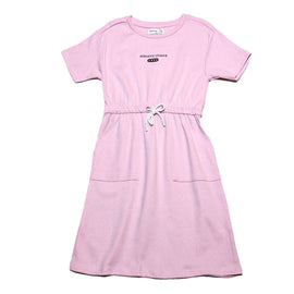 Pink Sporty Knitted Dress Nawao.com