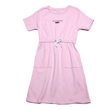 Pink Sporty Knitted Dress Nawao.com