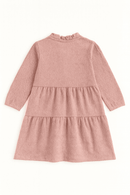 Pink Tired Dress With Balloon Sleeve Pale Pink Nawao.com