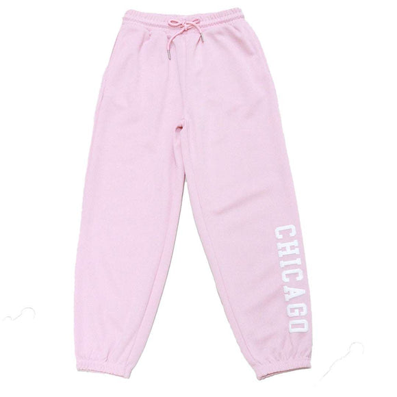 Pink Track Pants With Emboss Pale Pink Nawao.com