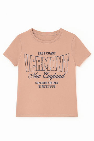 Pink Vermont Printed T Shirt Pale Nawao.com