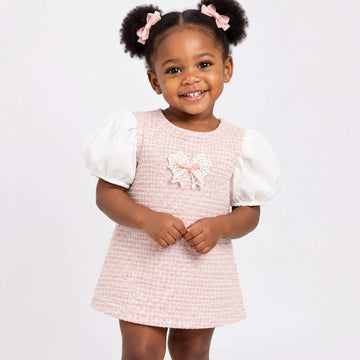 Pink Waffle Jersey Tio With 3D Embellishment Pale Pink Nawao.com