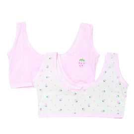 Pink White Aop 2Pcs Pack Bra Assorted Nawao.com