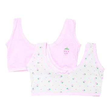 Pink White Aop 2Pcs Pack Bra Assorted Nawao.com