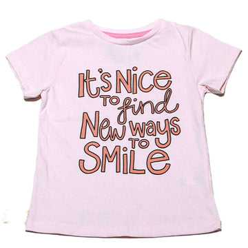 Pink Writing Print Tshirt Nawao.com