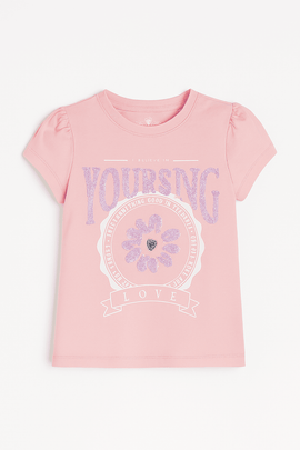 Pink Yourself Love Placement Print T Shirt Pale Pink Nawao.com