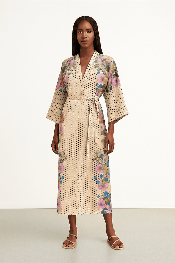 Placement Printed Dress Nawao.com