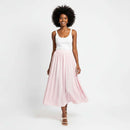 Pleated A Line Skirt Pale Pink Nawao.com