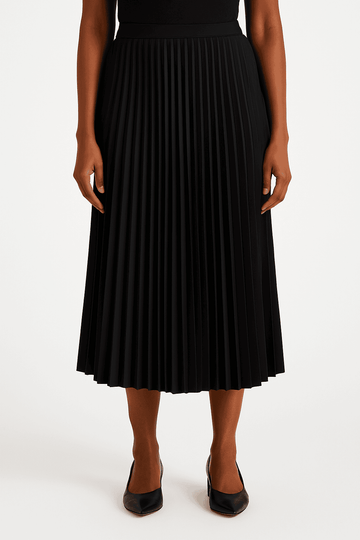 PLEATED SKIRT BLACK Nawao.com