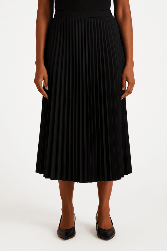 PLEATED SKIRT BLACK Nawao.com