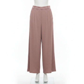 Pleated Wide Leg Woven Trouser Brown Nawao.com