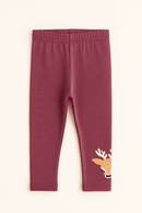 Plum Placement Print Leggings Mauve Nawao.com