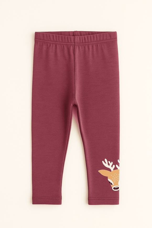 Plum Placement Print Leggings Mauve Nawao.com