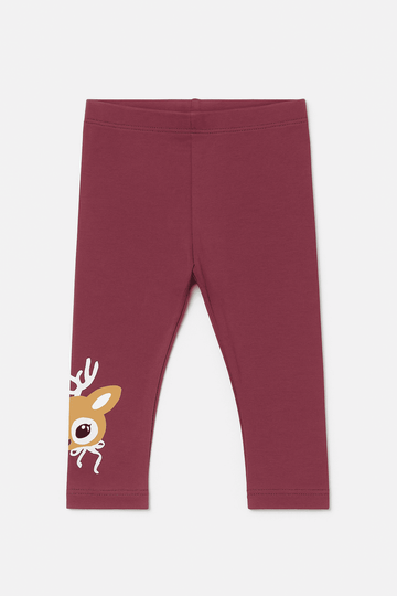 Plum Placement Print Leggings Mauve Nawao.com