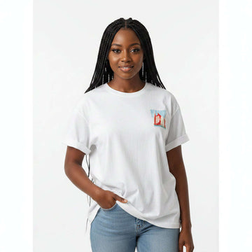 Printed Interlock T Shirt White Nawao.com