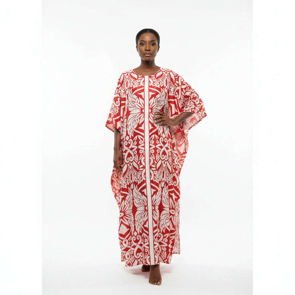 Printed Kaftan Dress Assorted Nawao.com