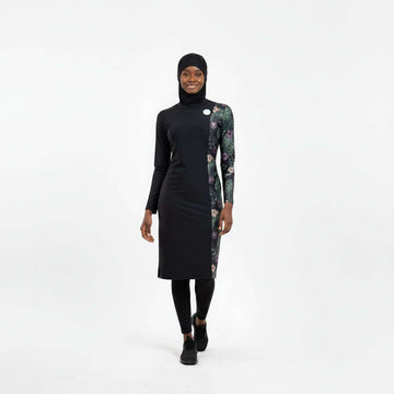 Printed  Long Length Burkini With Cap Assorted Nawao.com