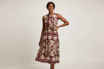 Printed Scarf Printed Sleeveless Dress Assorted Nawao.com