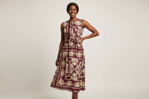 Printed Scarf Printed Sleeveless Dress Assorted Nawao.com