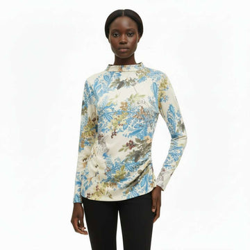 Printed Side Rouched Detailed Top Assorted Nawao.com