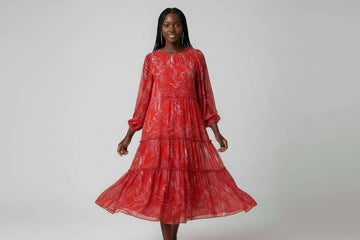 Printed Tier Dress Assorted Nawao.com