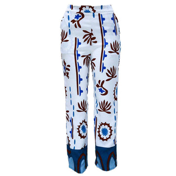 PRINTED WIDE LEG POCKET TROUSERS Nawao.com