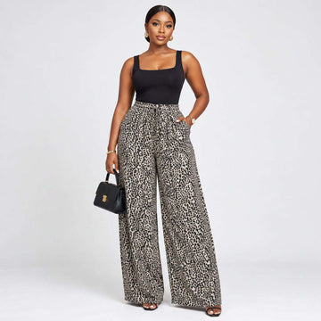 Printed Wideleg Woven Trouser Assorted Nawao.com