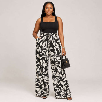 Printed Wideleg Woven Trouser Assorted Nawao.com