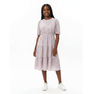 Purple Ditsy Print L S Dress Assorted Nawao.com