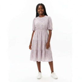 Purple Ditsy Print L S Dress Assorted Nawao.com