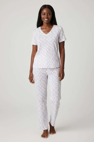 Purple Floral Table Pyjama Set Assorted Nawao.com