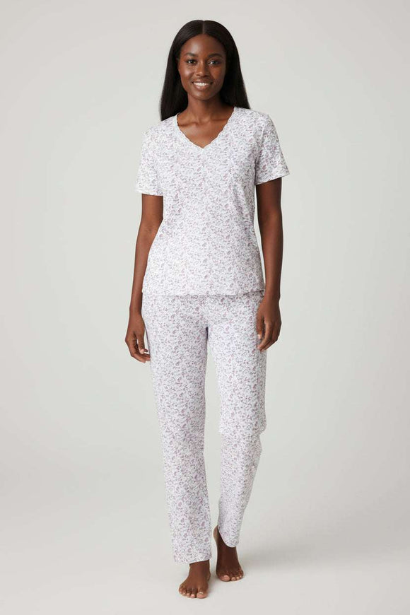 Purple Floral Table Pyjama Set Assorted Nawao.com