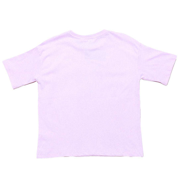 Purple Girly Print Oversize With Rhinestone T Shirts Purple Nawao.com