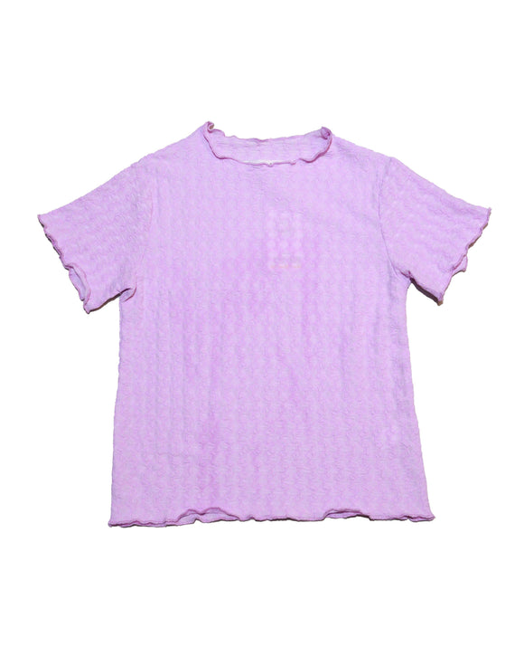 Purple Jacquard Top With Lettuce Edges Nawao.com