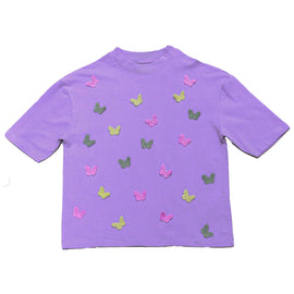 Purple L S 3D Butterfly T Shirts Purple Nawao.com