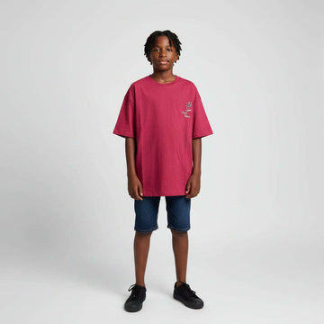 Red Chill Vibes Over Size T Shirt  Red 15 16 Years Nawao.com