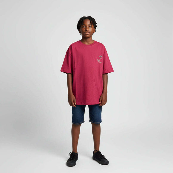 Red Chill Vibes Over Size T Shirt  Red 15 16 Years Nawao.com