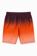 Red Gradient Printed Shorts Red Nawao.com