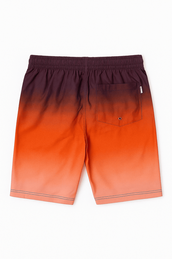 Red Gradient Printed Shorts Red Nawao.com