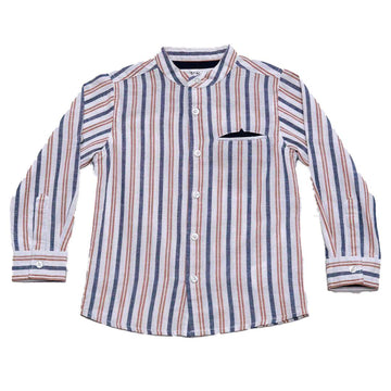 Red Long Sleeve Stripe Shirt Red Nawao.com