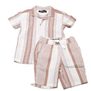 Red Oversized Shirt With Shorts Set Nawao.com