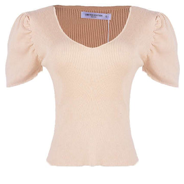 REDTAG Beige Formal Jersey Tops for Women Nawao.com