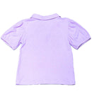Rib Collar Puff Sleeve Top Nawao.com