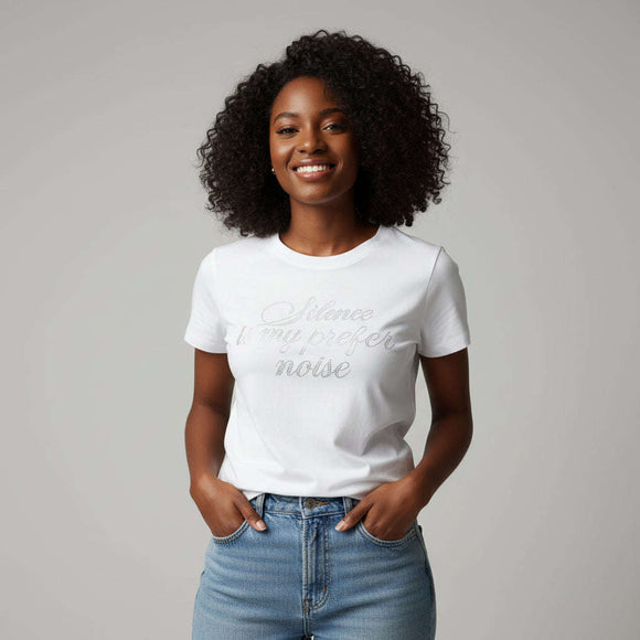 Rib Printed T Shirt Ivory Nawao.com