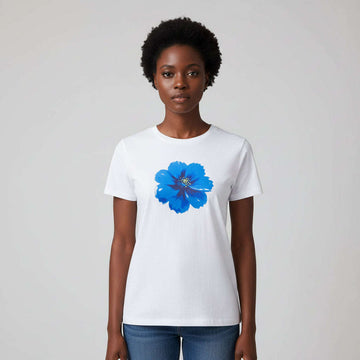 Rib Printed T Shirt White Nawao.com